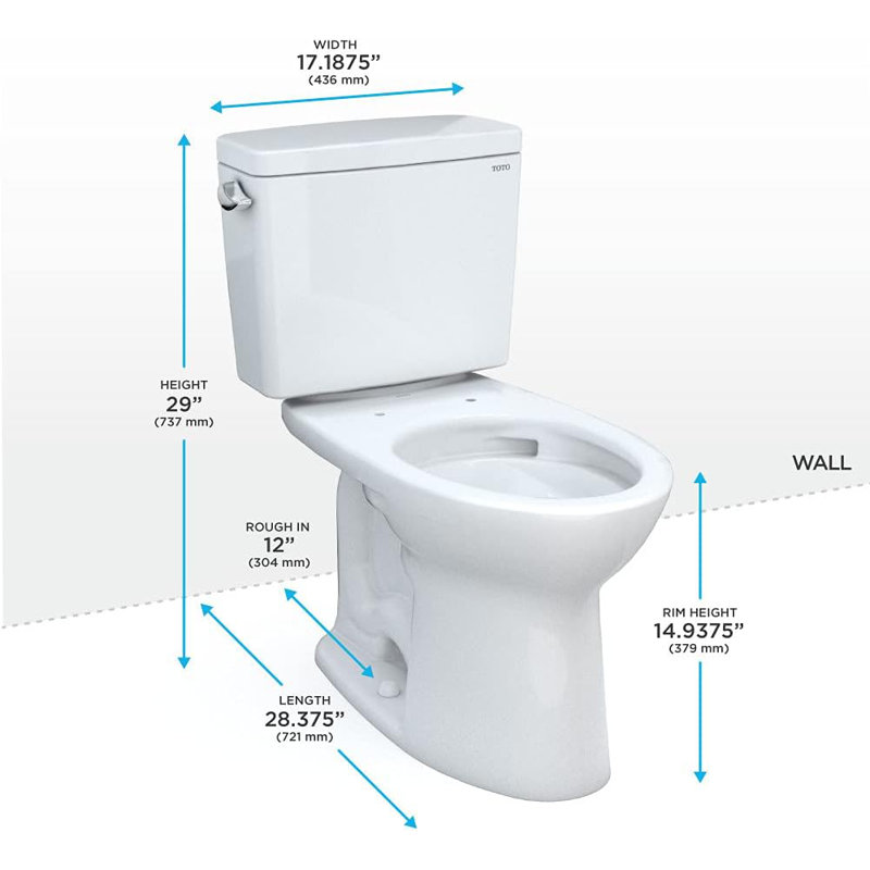 TOTO Drake 1.6 Elongated Two-Piece TORNADO FLUSH Toilet (Seat Not